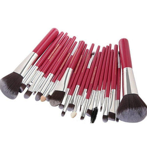 22 Piece Cosmetic Makeup Brush Set Make Up AZMBeauty Red 