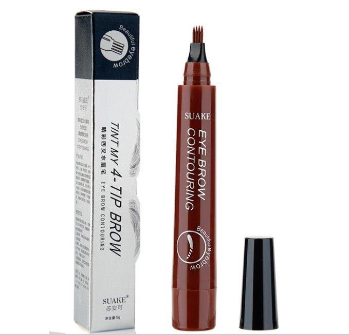 Four-headed Long-lasting Eyebrow Pencil Make Up AZMBeauty Red brown 