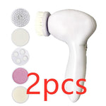 5 in 1 Electric Facial Cleansing Instrument Beauty & Tools AZMBeauty White 2pcs 