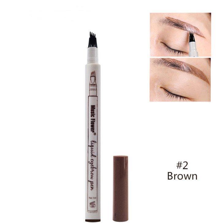 Four-claw Tint Fork Tip Eyebrow Tattoo Pencil Make Up AZMBeauty Brown3PC 
