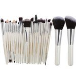 22 Piece Cosmetic Makeup Brush Set Make Up AZMBeauty White 