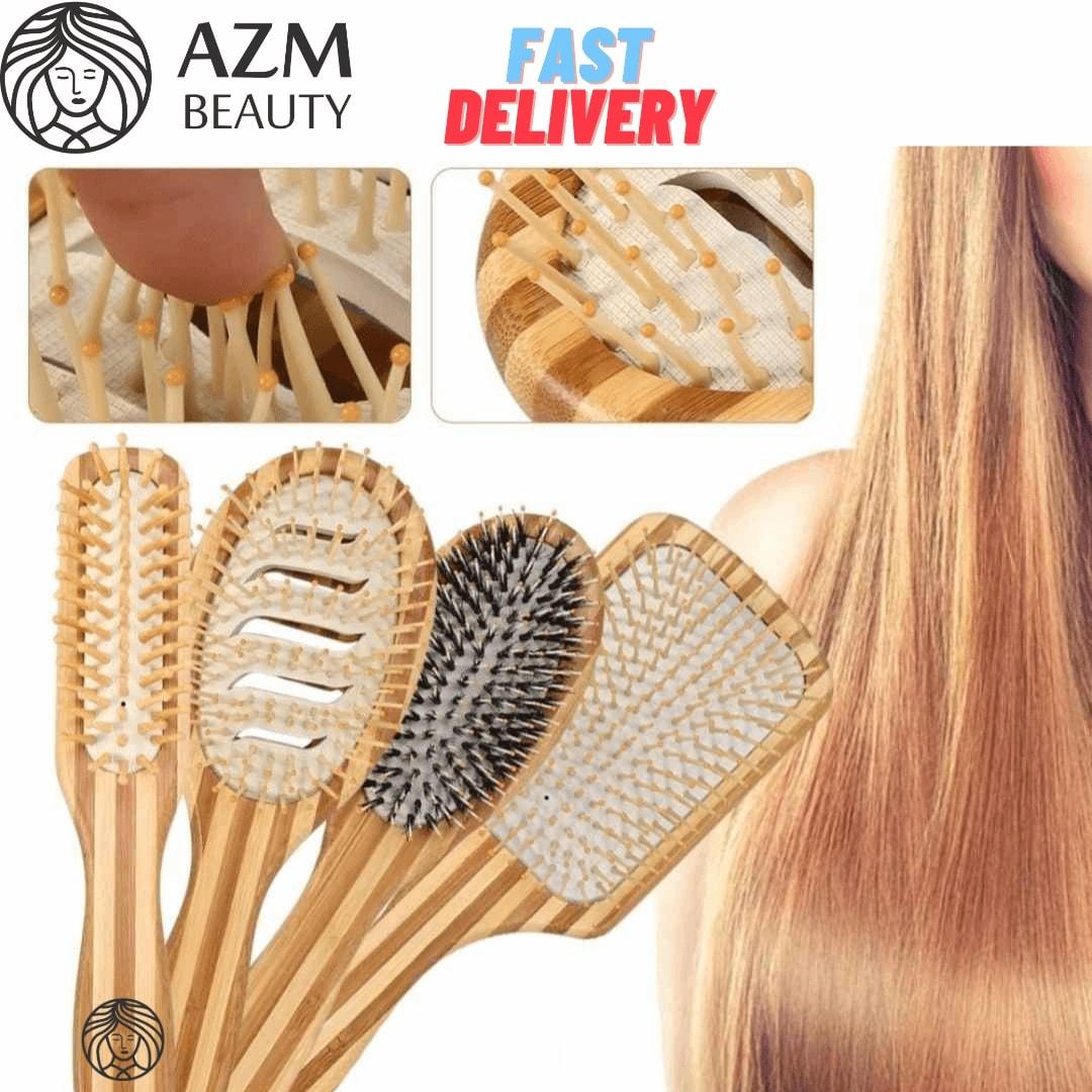 Natural Bamboo Scalp Massage Comb Beauty & Tools AZMBeauty 